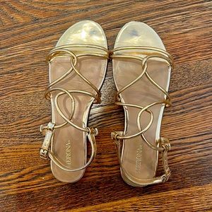 Merona (Target) gold strappy flat sandals